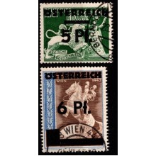 1945. Østrig. Provisorier på mindemærker. Ustemplet.